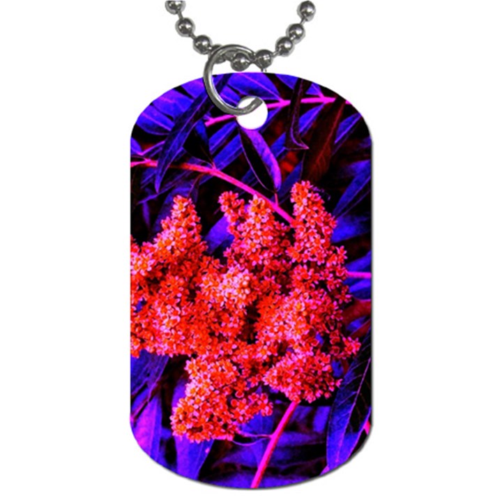 Red and Blue Sideways Sumac Dog Tag (One Side)