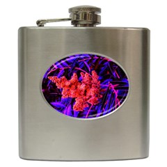 Red And Blue Sideways Sumac Hip Flask (6 Oz) by okhismakingart