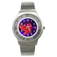 Red And Blue Sideways Sumac Stainless Steel Watch