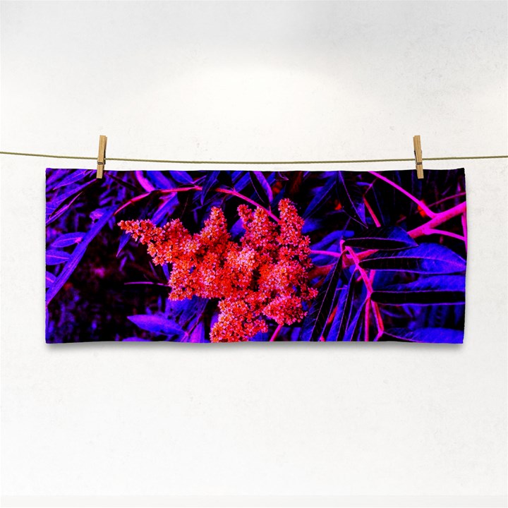 Red and Blue Sideways Sumac Hand Towel