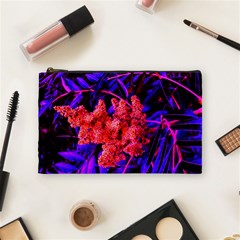 Red And Blue Sideways Sumac Cosmetic Bag (medium) by okhismakingart