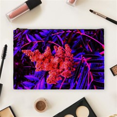 Red And Blue Sideways Sumac Cosmetic Bag (large) by okhismakingart