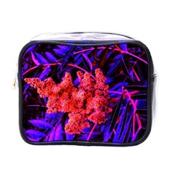 Red And Blue Sideways Sumac Mini Toiletries Bag (one Side)