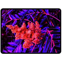 Red And Blue Sideways Sumac Fleece Blanket (large)  by okhismakingart