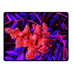 Red And Blue Sideways Sumac Fleece Blanket (small) by okhismakingart