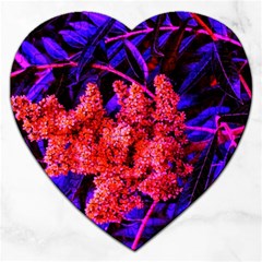 Green And Gold Sideways Sumac Jigsaw Puzzle (heart) by okhismakingart