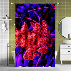 Green And Gold Sideways Sumac Shower Curtain 48  X 72  (small)  by okhismakingart