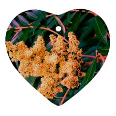 Green And Gold Sideways Sumac Heart Ornament (two Sides) by okhismakingart