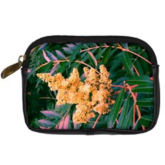 Green And Gold Sideways Sumac Digital Camera Leather Case by okhismakingart