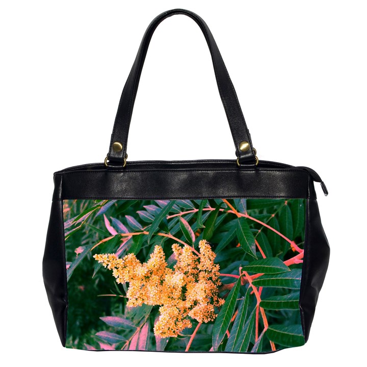 Green and Gold Sideways Sumac Oversize Office Handbag (2 Sides)