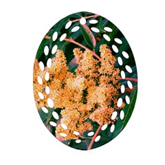 Green And Gold Sideways Sumac Ornament (oval Filigree) by okhismakingart