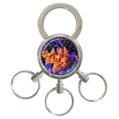 Blue and Gold Sideways Sumac 3-Ring Key Chains