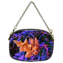 Blue and Gold Sideways Sumac Chain Purse (Two Sides)