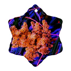 Blue and Gold Sideways Sumac Ornament (Snowflake)