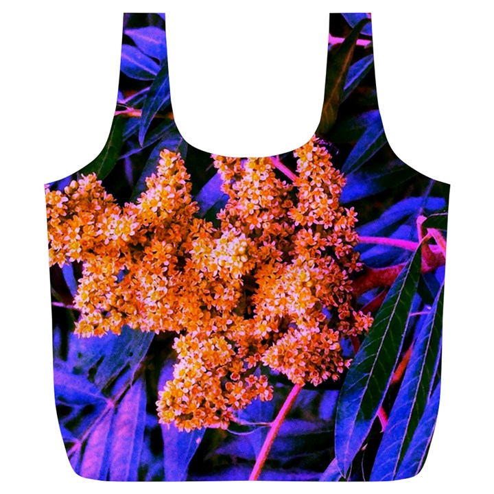 Blue and Gold Sideways Sumac Full Print Recycle Bag (XL)