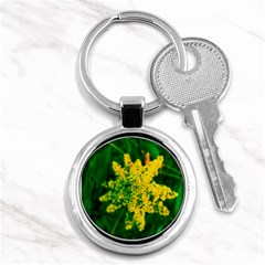 Yellow Sumac Bloom Key Chains (round)  by okhismakingart