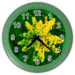 Yellow Sumac Bloom Color Wall Clock by okhismakingart