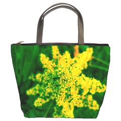 Yellow Sumac Bloom Bucket Bag by okhismakingart