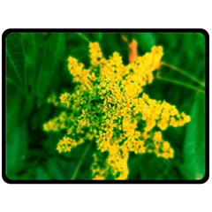 Yellow Sumac Bloom Fleece Blanket (large)  by okhismakingart