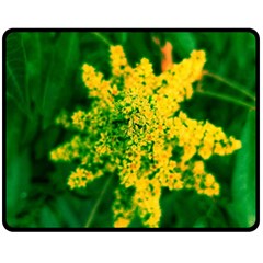 Yellow Sumac Bloom Double Sided Fleece Blanket (medium)  by okhismakingart