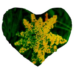 Yellow Sumac Bloom Large 19  Premium Flano Heart Shape Cushions by okhismakingart