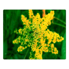 Yellow Sumac Bloom Double Sided Flano Blanket (large)  by okhismakingart