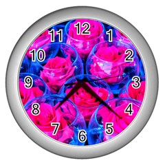 Rose Bowls Wall Clock (silver) by okhismakingart