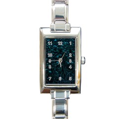 Dark Green Queen Anne s Lace Hillside Rectangle Italian Charm Watch by okhismakingart