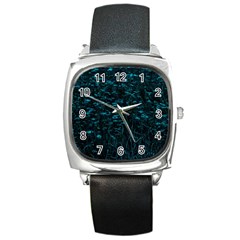 Dark Green Queen Anne s Lace Hillside Square Metal Watch by okhismakingart