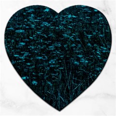 Dark Green Queen Anne s Lace Hillside Jigsaw Puzzle (heart) by okhismakingart