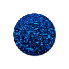 Blue Queen Anne s Lace Hillside Rubber Round Coaster (4 Pack)  by okhismakingart