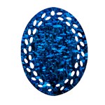 Blue Queen Anne s Lace Hillside Oval Filigree Ornament (Two Sides) Back