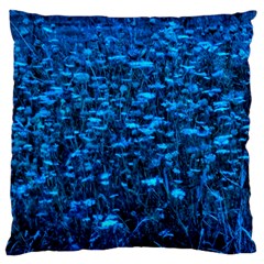 Blue Queen Anne s Lace Hillside Large Cushion Case (one Side) by okhismakingart