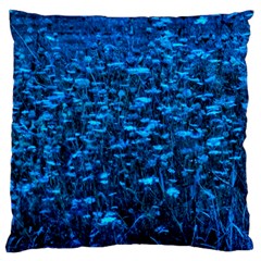 Blue Queen Anne s Lace Hillside Large Flano Cushion Case (one Side) by okhismakingart