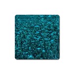 Blue-Green Queen Annes Lace Hillside Square Magnet Front