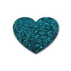 Blue-green Queen Annes Lace Hillside Heart Coaster (4 Pack)  by okhismakingart