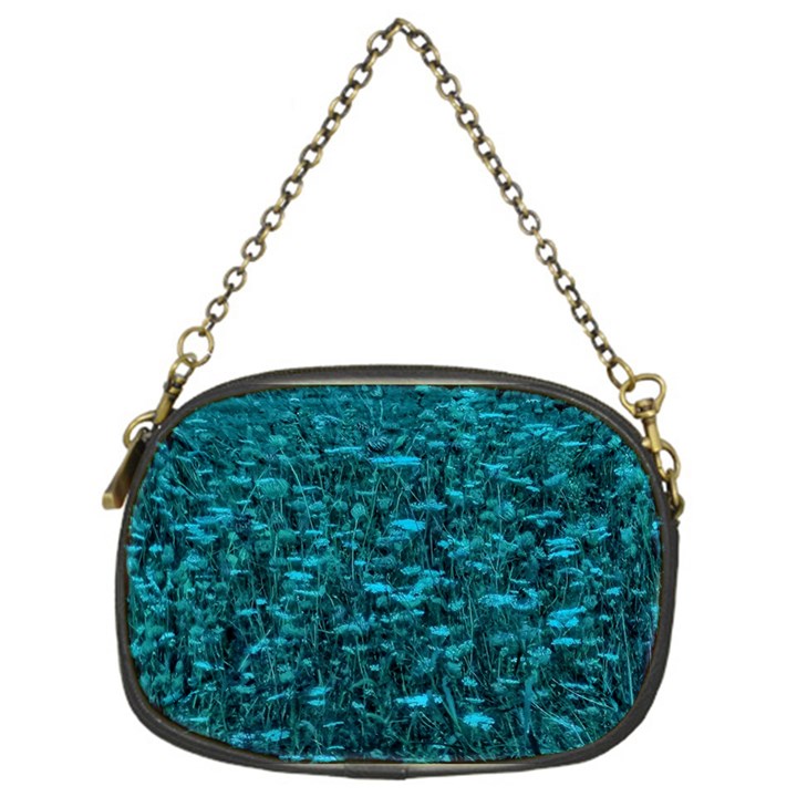 Blue-Green Queen Annes Lace Hillside Chain Purse (One Side)