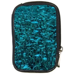 Blue-green Queen Annes Lace Hillside Compact Camera Leather Case by okhismakingart