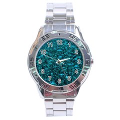 Blue-green Queen Annes Lace Hillside Stainless Steel Analogue Watch by okhismakingart