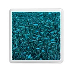 Blue-green Queen Annes Lace Hillside Memory Card Reader (square) by okhismakingart