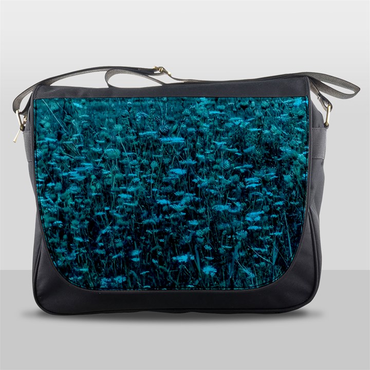 Blue-Green Queen Annes Lace Hillside Messenger Bag