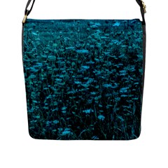 Blue-green Queen Annes Lace Hillside Flap Closure Messenger Bag (l) by okhismakingart