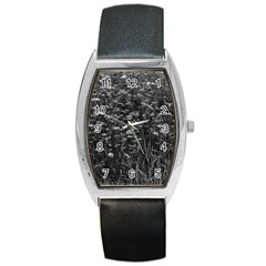 Black And White Queen Anne s Lace Hillside Barrel Style Metal Watch by okhismakingart