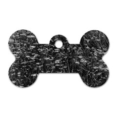 Black And White Queen Anne s Lace Hillside Dog Tag Bone (one Side) by okhismakingart