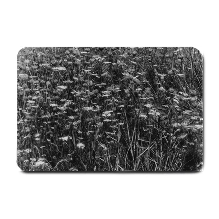 Black and White Queen Anne s Lace Hillside Small Doormat 