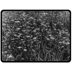 Black And White Queen Anne s Lace Hillside Fleece Blanket (large)  by okhismakingart