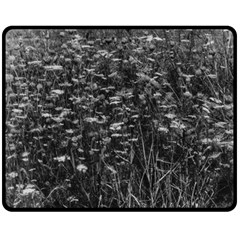 Black And White Queen Anne s Lace Hillside Fleece Blanket (medium)  by okhismakingart