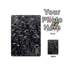 Black And White Queen Anne s Lace Hillside Playing Cards 54 (mini) by okhismakingart