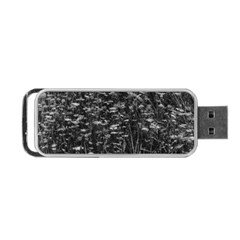 Black And White Queen Anne s Lace Hillside Portable Usb Flash (two Sides) by okhismakingart