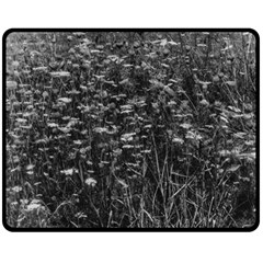 Black And White Queen Anne s Lace Hillside Double Sided Fleece Blanket (medium)  by okhismakingart